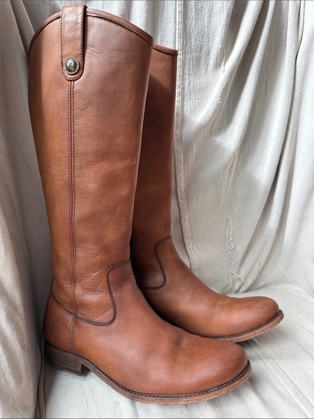 Frye Cognac Leather Tall Riding Boots